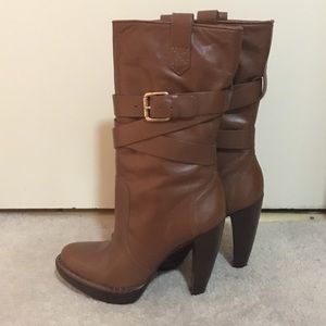 Kors x Michael Kors brown high heel boots; size 7